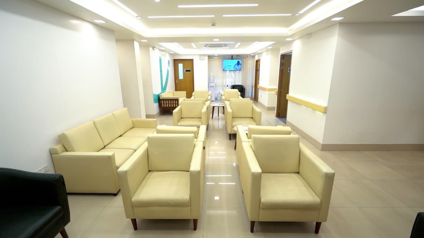 Ascent Health centre — patient lounge in Baridhara, Dhaka